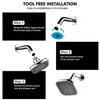 1 Pc Square Wall Mounted Showerhead, Fully Covered with Natural Rainfall Showerhead, Universal G1/2 Connection Port