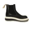 Used 12695 Chelsea Ankle Boots, L815S05X12, 7900, Size 37, Short Side Gore Calfskin, White Two-Tone, 9.4" Logo, Black,