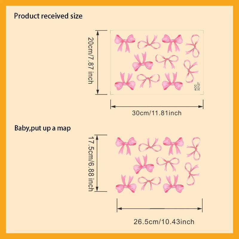 

Милі рожеві наклейки на стіну з бантиками Бохо Бантики Наклейки на стіну для декору спальні Любов Серце Бант Наклейки на холодильник Зроби сам Домашній декор A2