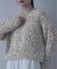 miette Color Nep Oversized Knit REW18105 Free Size Ivory V-Neck Women's