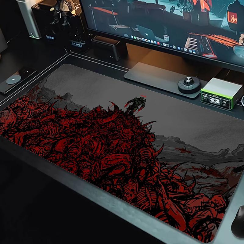 Podkładka pod mysz Doom Duża Podkładka na stół do gier Antypoślizgowa Podkładka pod laptopa Tablet Duża podkładka pod mysz XXL Mata do gry na Mini PC Z blokowaną krawędzią_xia