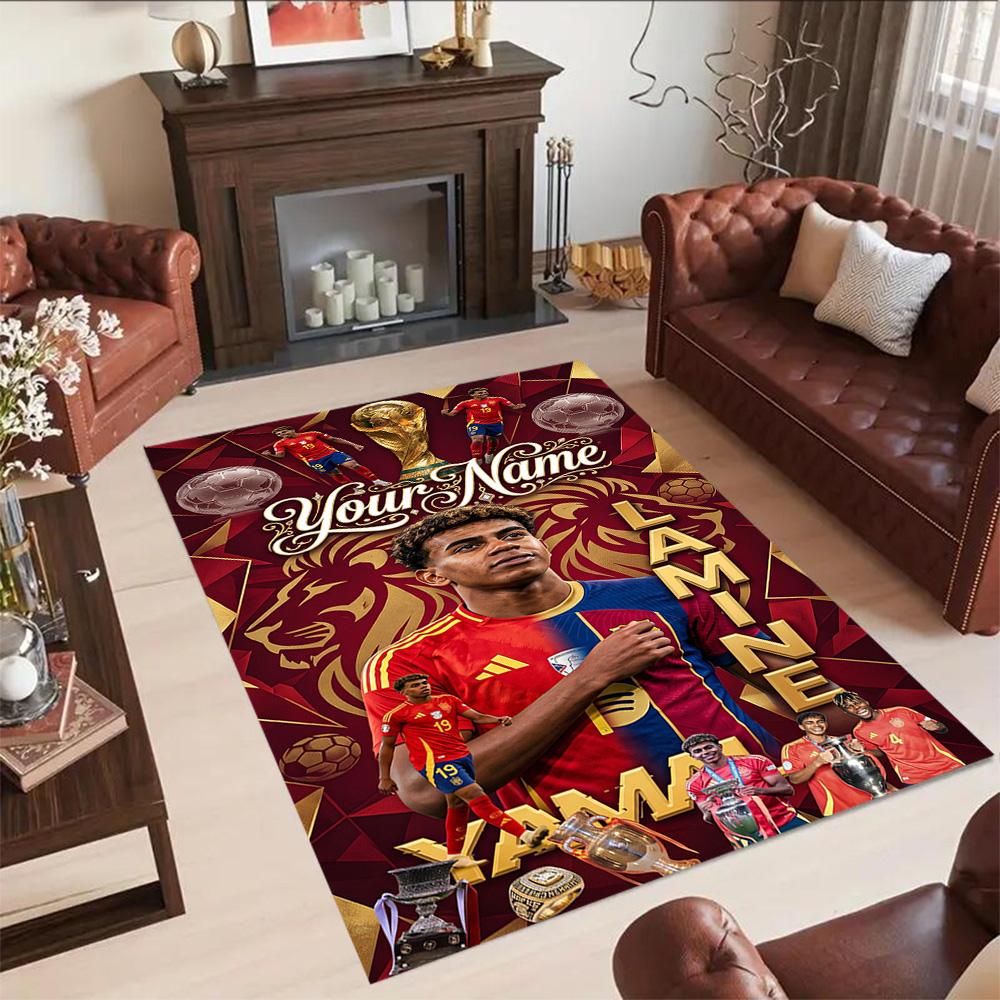 Tappetino Personalizzato con Nome Lamin Yamal Perfetto Per Cucina Soggiorni Ingresso Corridoio Tappeto Antiscivolo Decora Uffici Migliore Per Natale