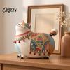 Funny Pet Statues Dachshund Cat/Dog Ornament, Handmade Resin Decorative Figurine, Artistic Themed Rustic Crafts Home Decor Statue for Living Room Desk