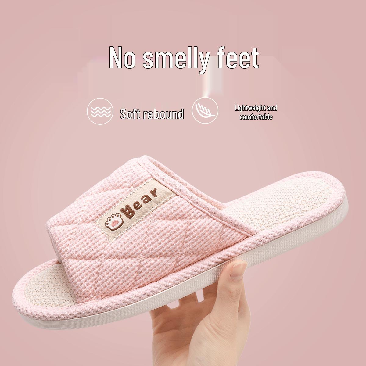 Women s All-Season Non-Slip Linen Cotton Slippers for Indoor & Outdoor Use 36-37 розовый