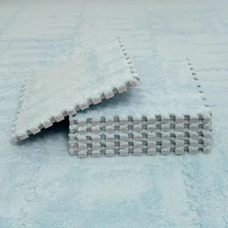 16pcs Soft Anti-Fall Interlocking Floor Mat Square Foam Tile Carpet Children's Puzzle Sports Mat Bedroom Bedside Decoration