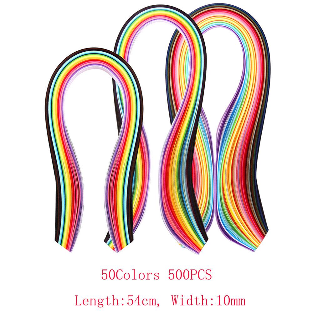 500 Stück 50 Farben Haus DIY Paper Quilling Papier Dekor Stressabbau Geschenk Bastelwerkzeuge