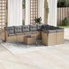 VidaXL Garden Lounge Set with Cushions 10 Pcs Beige Braided Resin 3218179
