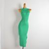 Foreign Trade Single Half Turtleneck Knitted Dress for Women Spring and Summer New Solid Color Long Dress Hot Girl Slim Sleeveless Vest Dress