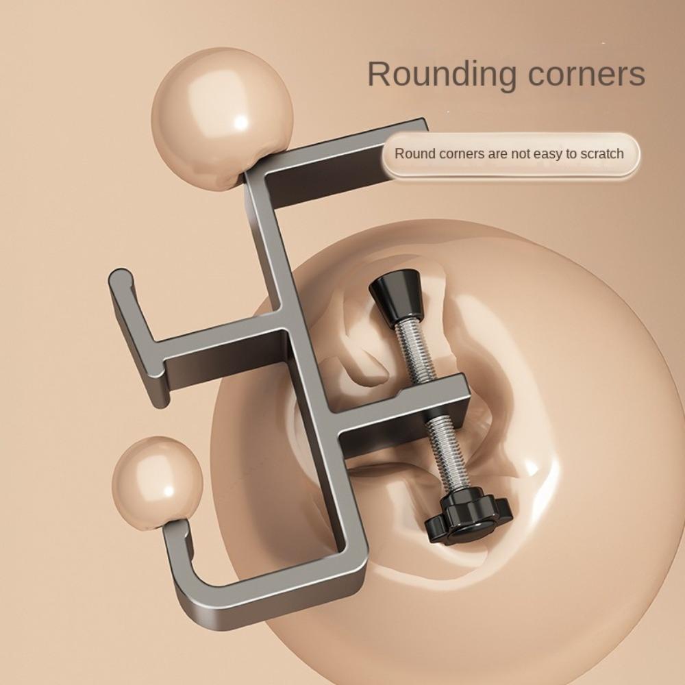 New Aluminum Alloy Hanging Bag Hook Punch-free Removable Desk Side Holder Multi-functional Portable Handbag Rack Table