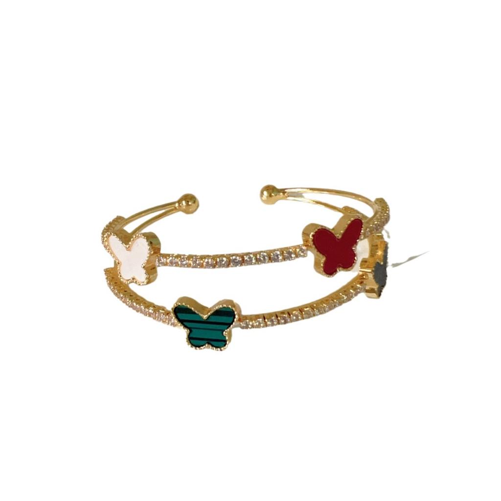 Four Leaf Cloverbracelet Love Bracelet Butterfly Bracelet Bear Bracelet Double Zirconia Bracelet Opening Adjustable Women's Bracelet