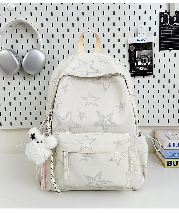 Schoolbag New Star Backpack Teen Junior High School High School Student Lightweight Student School Bag Korean High Value Travel Backpack