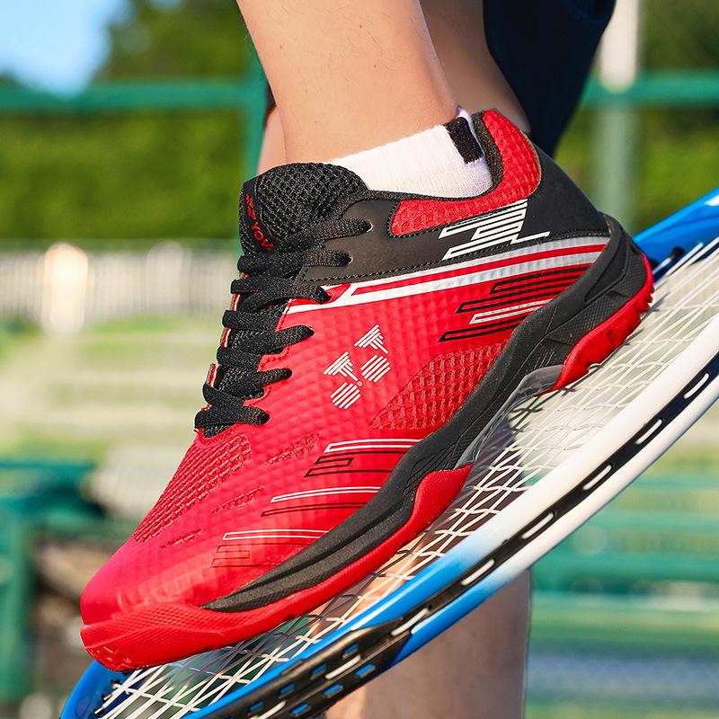 Badminton shoes men's and women's professional non-slip, wear-resistant and breathable rotating button carbon board children's competition training