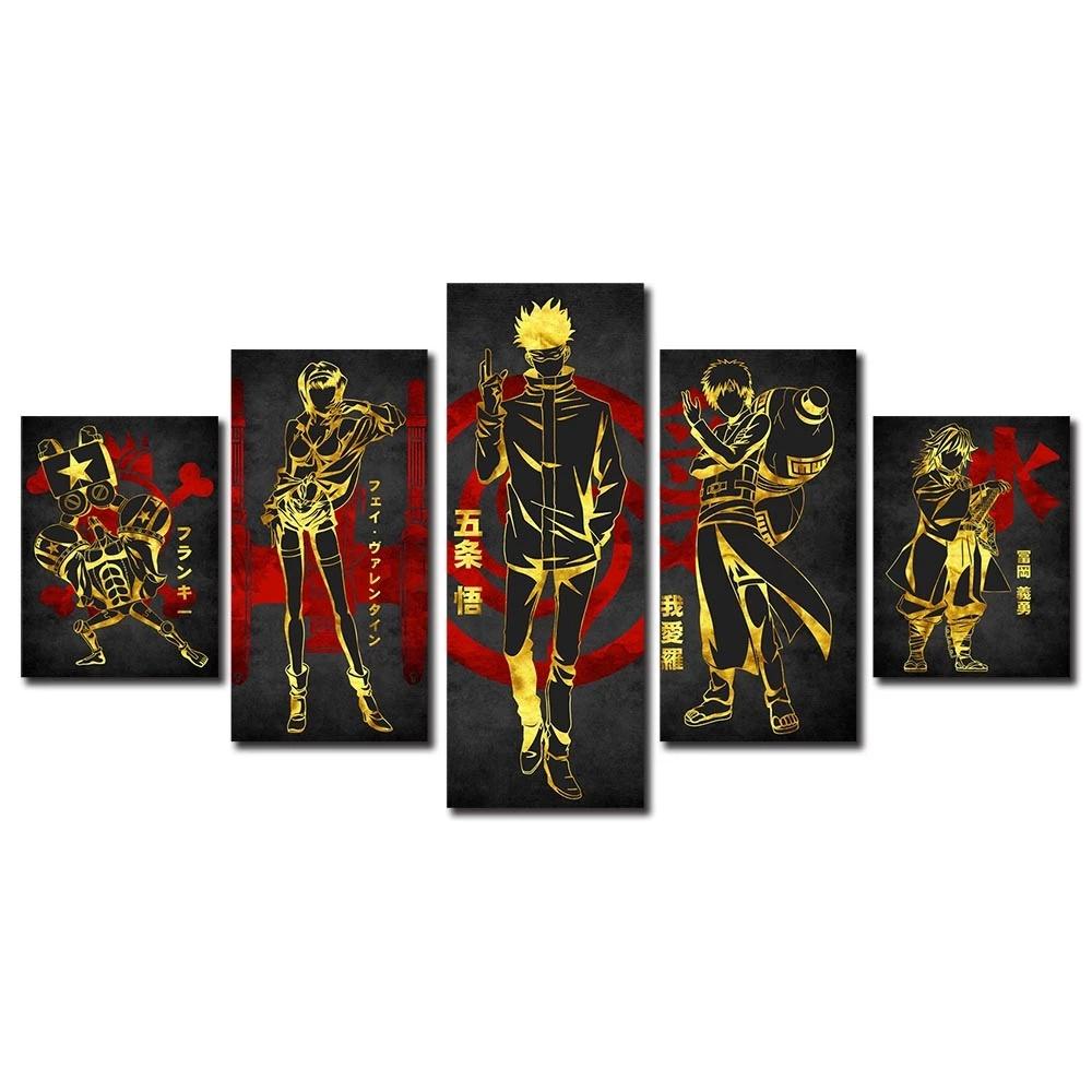 

Canvas Painting Modular 5 Pcs Gojo Jujutsu Kaisen Posters Anime Characters Prints Pictures Home Decor Room No Framewprk Wall Art 20x35 20x45 20x55cm