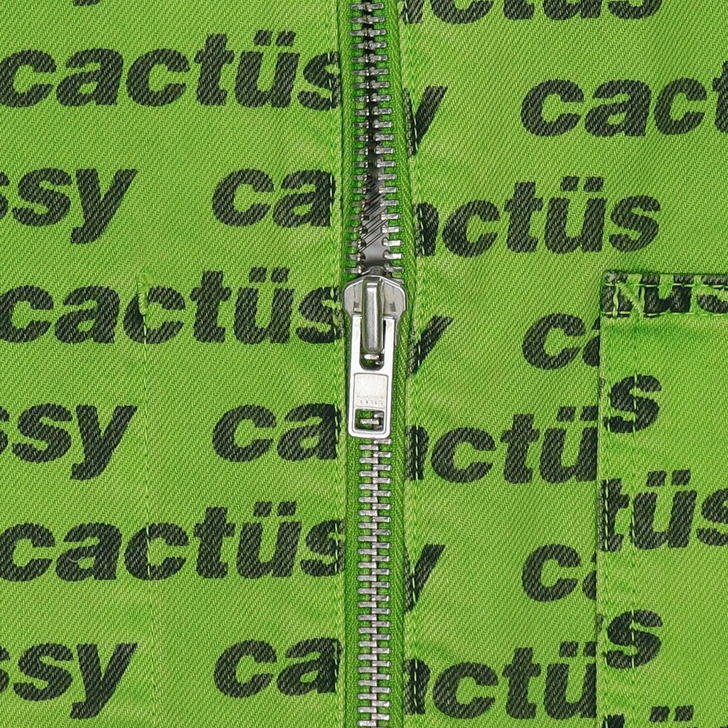 Stussy x CPFM Crossover Zip Work Jacket Alphabet Logo Full Print Denim Unisex Green 315284