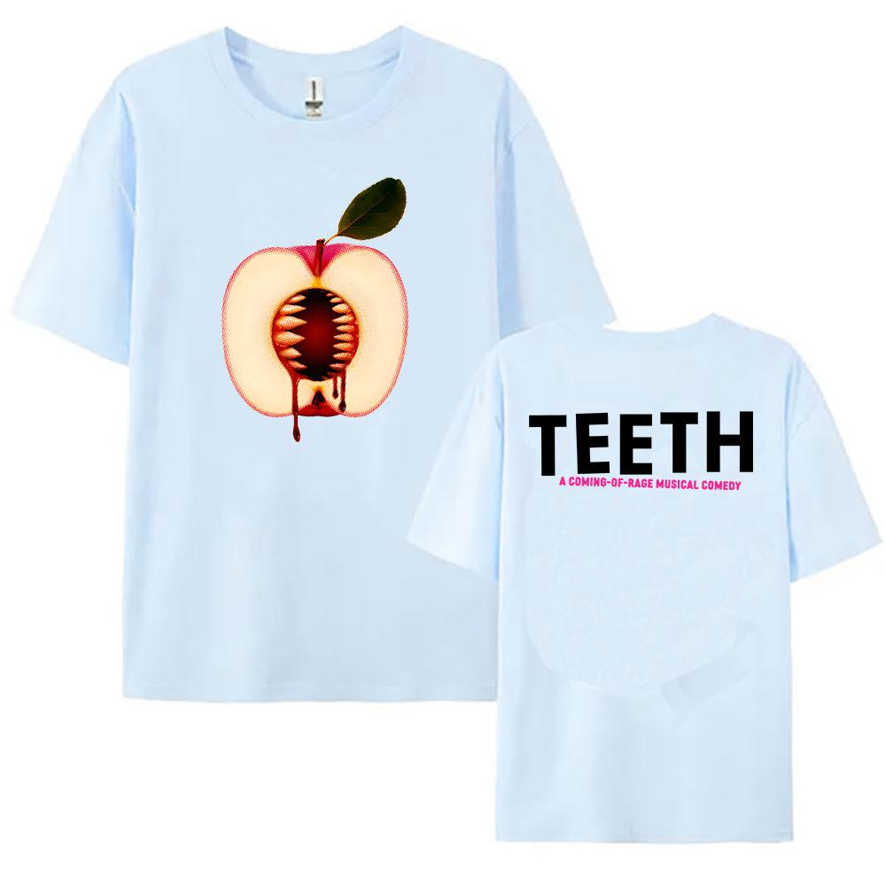 Teeth Musical Comedy Printing T-shirt Cotton Short Sleeve Women/Men Tshirts Graphic Tees Tops Round Neck Soft Unisex Streetwear