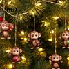 Christmas Tree Decoration Monkey Advent Calendar, 24 Days Countdown Calendar with 2D Acrylic Hanging Pendant Ornament, Funny Animal Xmas for