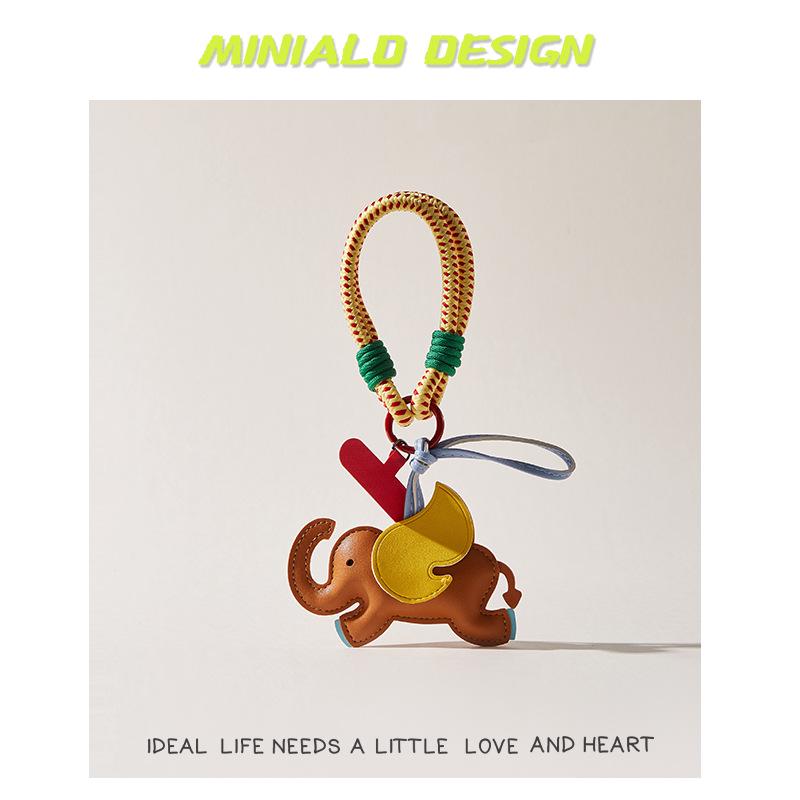 Playful Leather Dumbo Bag Charm Pendant