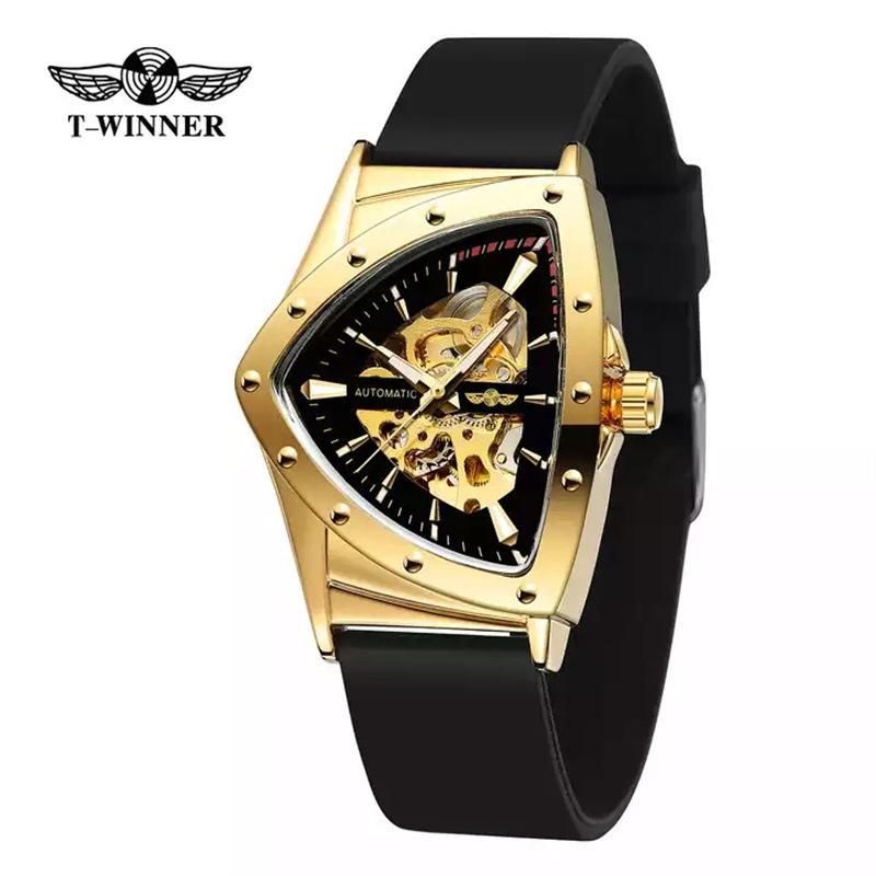 Winner Style Men S Fashion Casual Hollow Triangle, Automatic Mechanical Watch