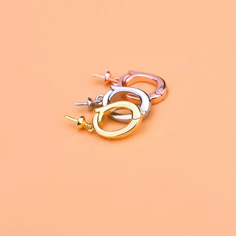 

S925 White Gold Pearl Pendant Necklace with Snap Clasp and Melon Seed Buckle - DIY Handmade Jewelry