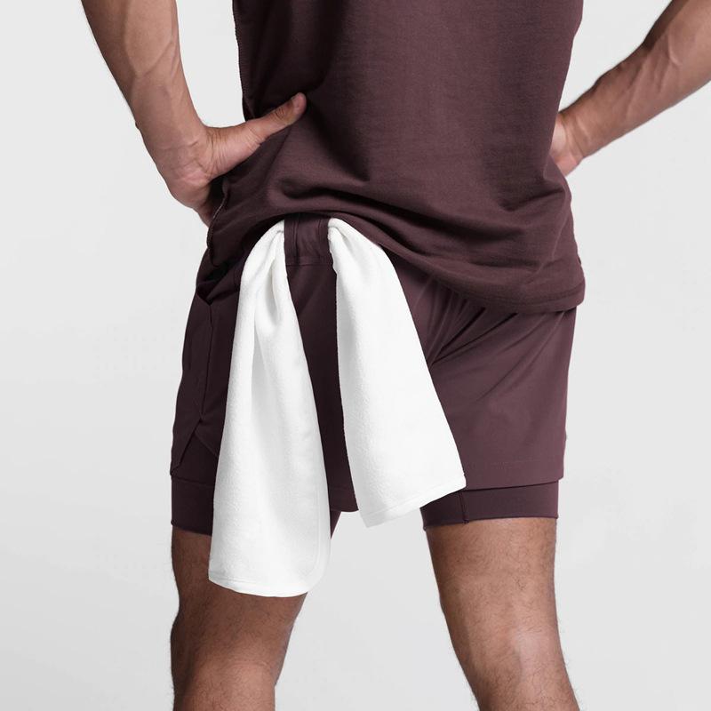 Crazy Muscle Men's Sports and Leisure Shorts Double Layered Marathon Basketball Fitness Quick Drying Shorts