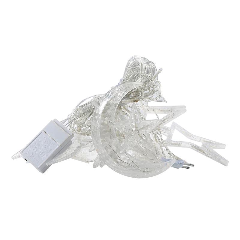 LED Moon & Star Curtain Lights, Waterproof Outdoor String Lights for Holiday and Room Décor
