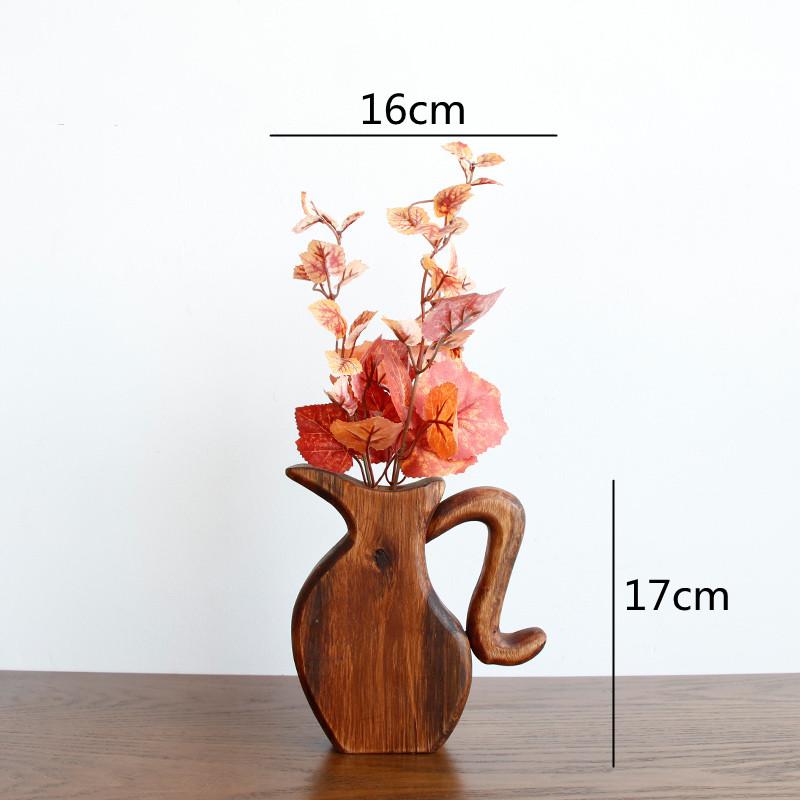 Handgefertigte Vase aus Massivholz, ausgehöhltes Glasröhrchen, Blumenarrangement, Hydrokultur, Holzvase, Topfblumen, Wohnaccessoires