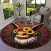 Retro Pokemon Round Area Rug,Carpet Rug for Living Room Bedroom Sofa Playroom Decor,Non slip Floor Mat