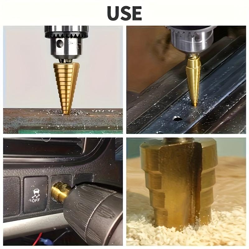 6PCS High Speed Steel Step Drill Bit Set Cone Hole Cutter 3-12mm 4-12mm 4-20mm Multisize Pagoda Drill Bits For Metal Stainless