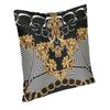 Golden Baroque Elegance Style Square Pillowcover Home Decorative Cushion Cover Throw Pillow for Car Doublesided Printing
