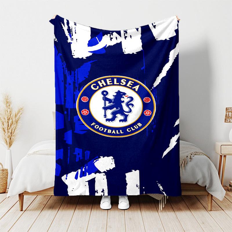 1pc Blanket - Chelsea FC Logo Print Design, Lightweight Blanket for Sofa, Bed- Soft &Warm, Gift for All Seasons
