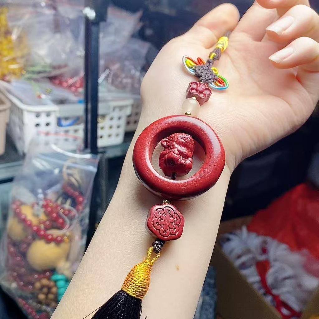 Cinnabar Purple Clay Ping An Kou Unisex Car Pendant - Simple, Versatile, Fashionable, and Exquisite