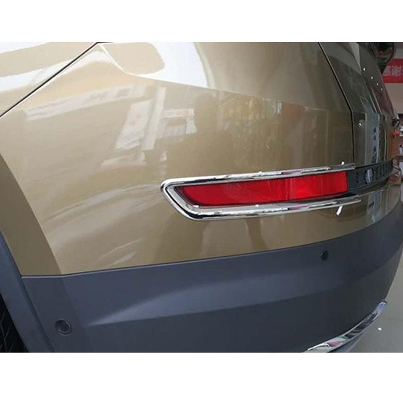 Car Styling Cover Eyebrow ABS Chrome For Skoda Kodiaq 2017 2018 Rear Tail Fog Light Trim Frame Lamp 2PCs