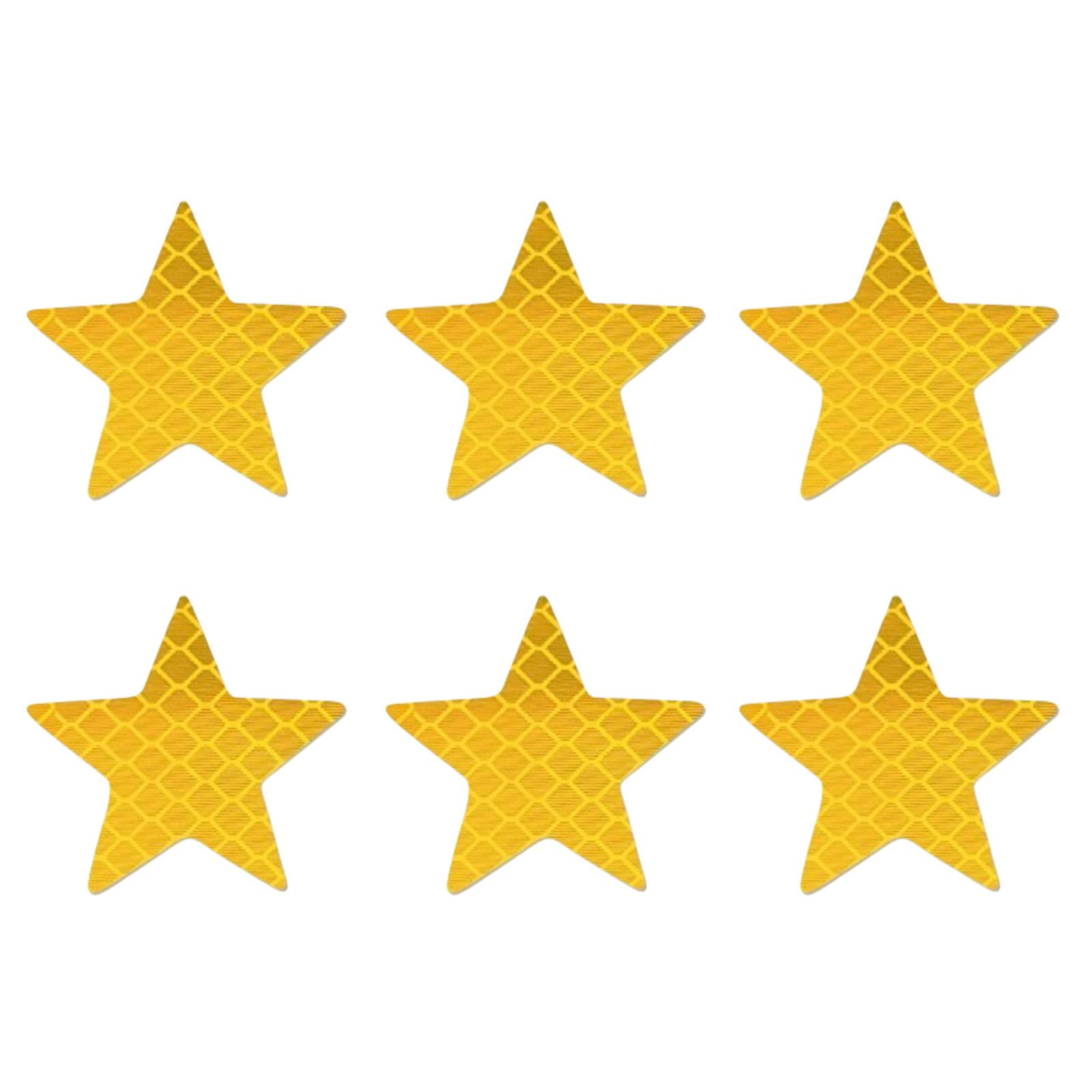 

Pack of 6 Reflective Star Stickers for Vehicle Exterior Decoration Enhancing Nighttime Safety Offering High Visibility жёлтый