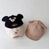 Cartoon Bear Ear Baby Baseball Cap Cute Solid Color Infant Peaked Hat Summer Cotton Kids Boy Girl Sun Visor Hats