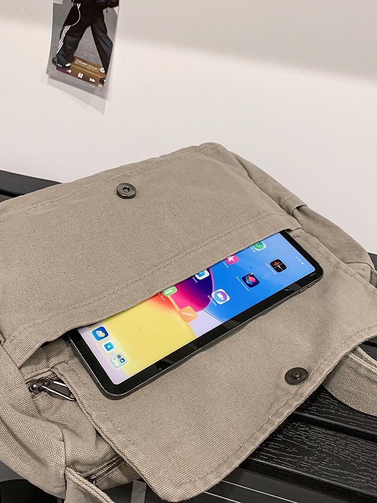 Sac bandoulière unisexe en toile 2025 - Polyvalent, grande capacité pour les étudiants