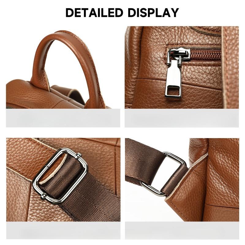 Backpack Versatile Casual Backpack Genuine Leather High-end Schoolbag Commuting Backpack