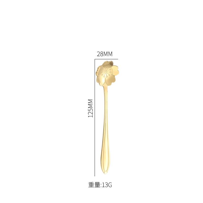 1pcs Flower Spoon Set Small Teaspoon Coffee Spoon Cute Ice Cream Dessert Spoon Silver Gold Stainless Steel Spoon For Coffee Tea