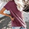 Women Tunic Solid Color All-match Skin-friendly Women Short Sleeve Tee Tops for Summer
