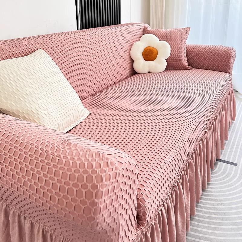 New Elastic Anti Slip Sofa Cover with Ice Silk Universal All In One Summer Skirt Edge Cool Cover Fabric