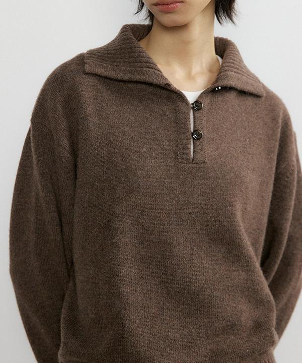 Lingseoul Cashmere Collar Knit-Brown