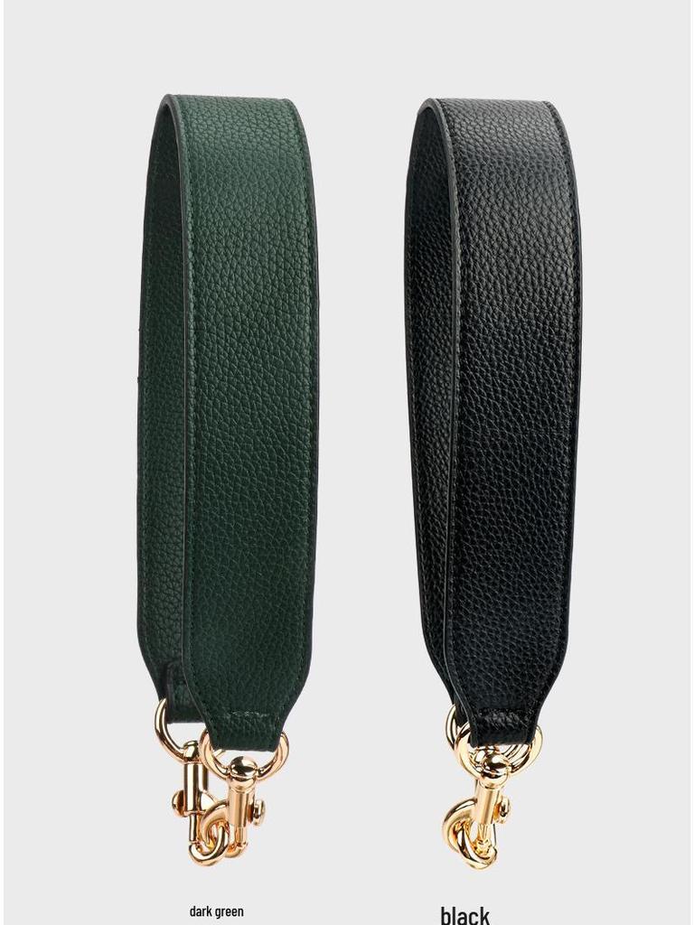 Women's Faux Leather Shoulder Strap Bag Accessory - Imitation Cowhide, Single Wide Short Handheld Strap