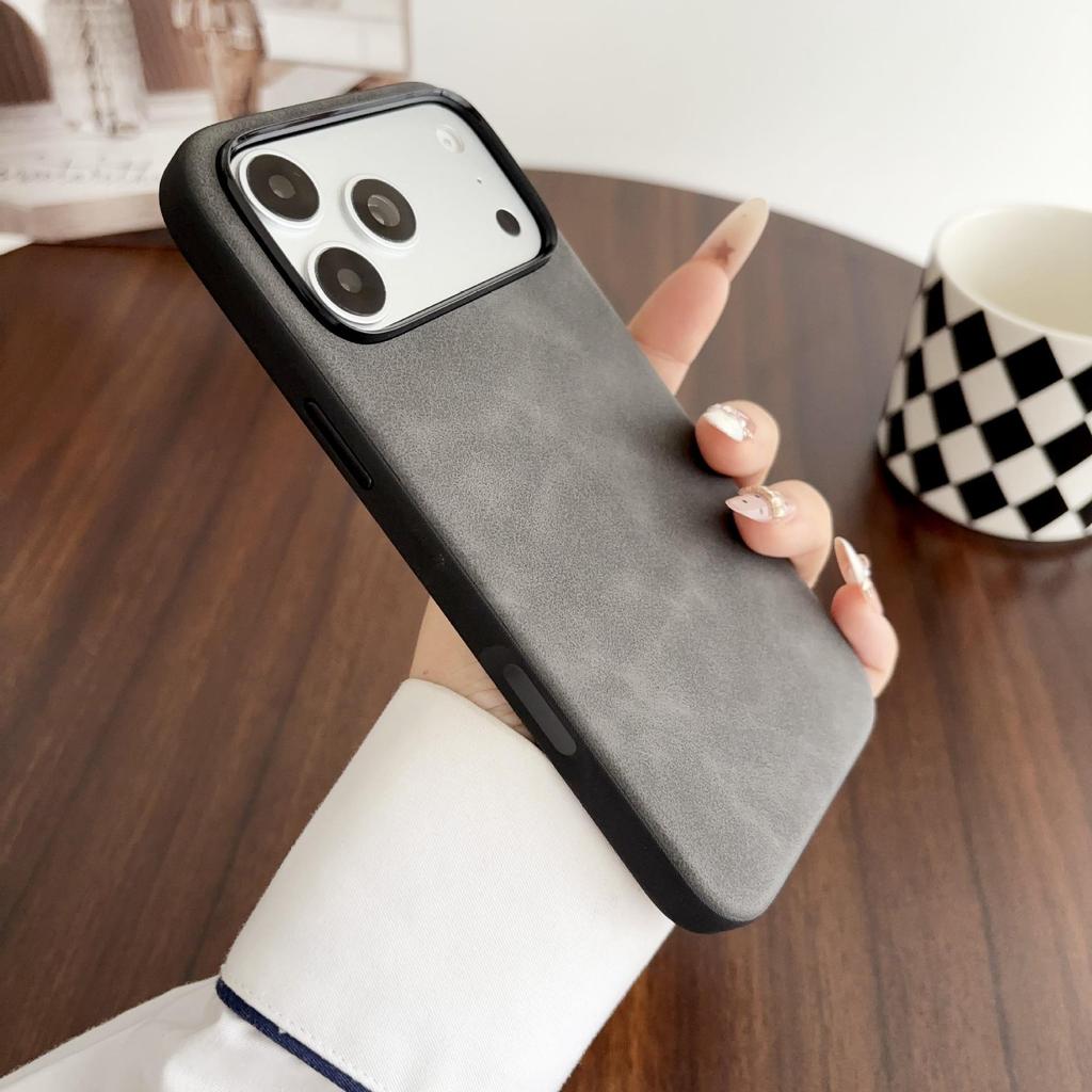 Leather Phone Case for Apple iPhone 18 Pro Max & iPhone 17, Suede Finish for 16 Pro