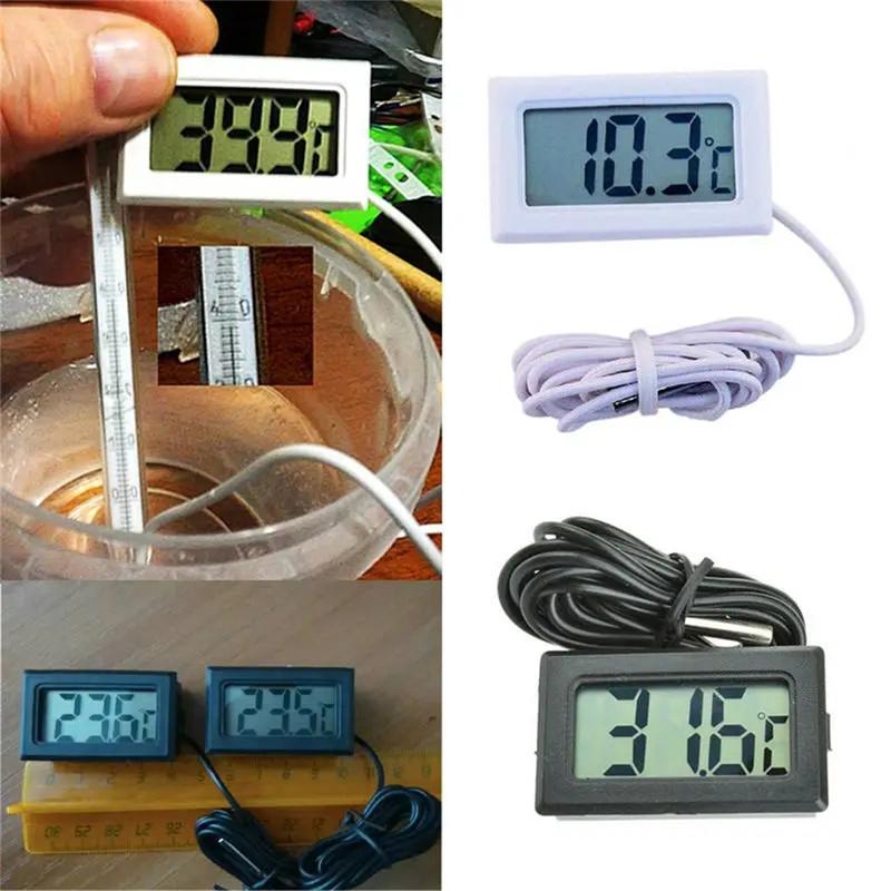 1Pc LCD Digital Thermometer Aquarium Car Water Bath Temperature Tester Detector Monitor Embedded Temperature Sensor 1M