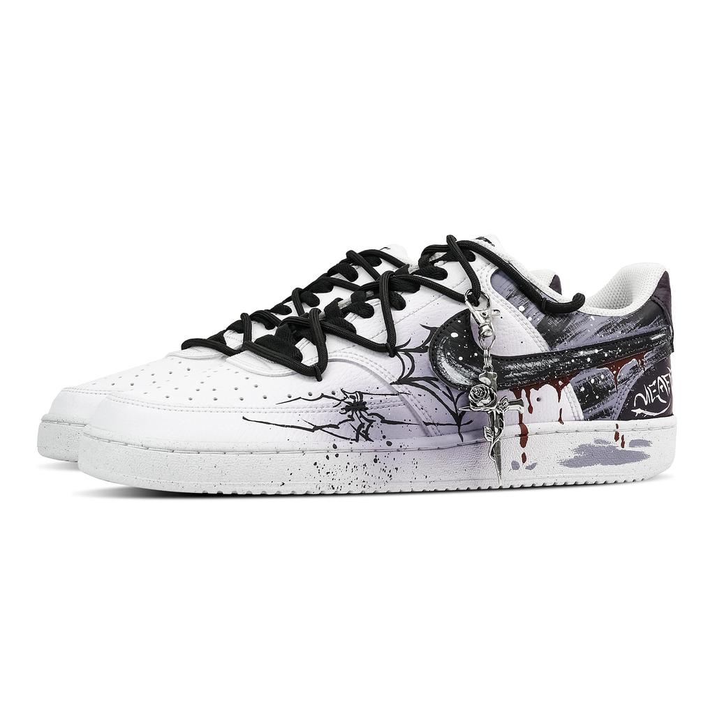 Nike Court Vision 1 Slip Resistant Abrasion Resistant Low Top Skateboard Shoes Men's Purple Black DH2987-101(Team459--)