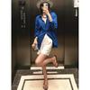 Blue Loose Long Sleeve Thin Versatile Casual Linen Shirt Cardigan Outerwear