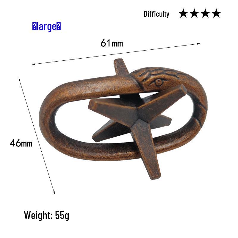 Intelligence Puzzle Zinc Alloy Disentanglement Rings - Unlock Nine Linked Rings Kongming Luban Lock Educational Toy
