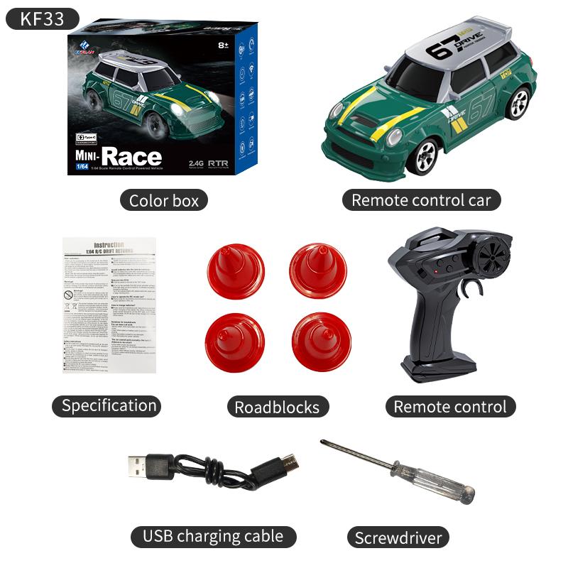 AAXK1 New 4WD 2.4GHZ RC Simulation Mini Drift Car Palm Racing Model Desk Toys 1/64 Scale Remote Control Car Gift for Children Boys.