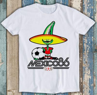 Mexico 86 World Cup Soccer 80s 90s Football Top Argentina Gift Tee T Shirt M1514