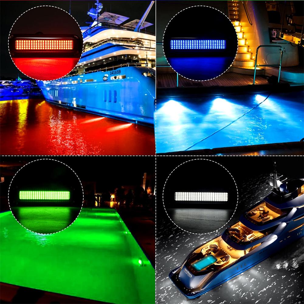 4PCS 120LED Underwater Boat Lights Led Waterproof Submersible LED Navigation Lights Marine Accessories Boats Lighting LED 12v/2v