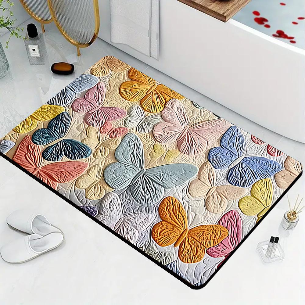 Tappetino per Pavimento Antiscivolo e Assorbente in Fango Diatomaceo e Marmo, Stile Nordico, per Bagno